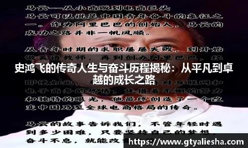 史鸿飞的传奇人生与奋斗历程揭秘：从平凡到卓越的成长之路